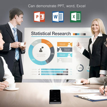 Proyector portátil P09 4K Ultra HD DLP Mini con control remoto por infrarrojos, Amlogic S905X 4-Core A53 hasta 1,5 GHz Android 6.0, 1 GB + 8 GB, compatible con WiFi 2,4 G/5 G, Bluetooth, tarjeta TF