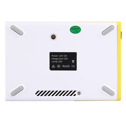 YG-300 0.8-2M 24-60 inches 400-600 Lumens LED Projector HD Home Theater with 3 in 1 Video Convert Cable & Remote Controller, Size: 12.6 x 8.6 x 4.6 cm, EU Plug