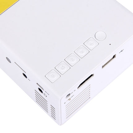 YG-300 0.8-2M 24-60 inches 400-600 Lumens LED Projector HD Home Theater with 3 in 1 Video Convert Cable & Remote Controller, Size: 12.6 x 8.6 x 4.6 cm, EU Plug