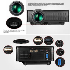 LY-50 1800 Lumens 1280x800 Home Theater LED Projector with Remote Control, Support AV & USB & VGA & HDMI, LY-50