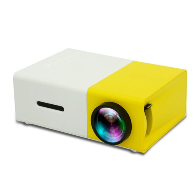 Miniproyector LED portátil para cine en casa YG300 de 400 lúmenes con control remoto, compatible con interfaces HDMI, AV, SD y USB