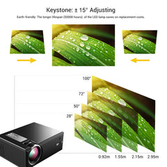 Cheerlux C8 1800 Lumens 1280x800 720P 1080P HD WiFi Sync Display Smart Projector, Support HDMI / USB / VGA / AV, C8 (WiFi), C8 WiFi