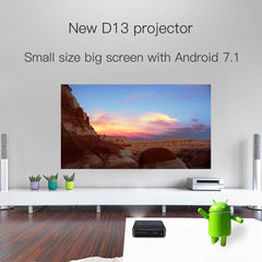 D13 2+16G 854 x 480 Android 7.1.2 Mini Pocket Projector 4K DLP Smart Handheld LED WIFI Home Theater Projector,  Support USB / TF / HDMI