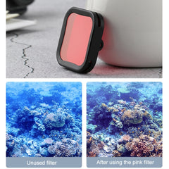 For DJI Osmo Action 1 Underwater Waterproof Housing Diving Case Kits with Pink / Red / Purple Lens Filter, Diving Case with Lens Filter