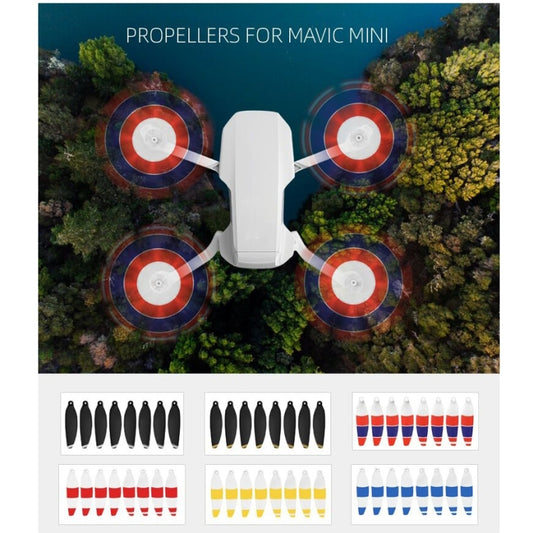 Juego de 8 hélices de ala de liberación rápida Sunnylife 4726F de bajo ruido para DJI Mini 2, para DJI Mini 2 dorado, para DJI Mini 2 plateado