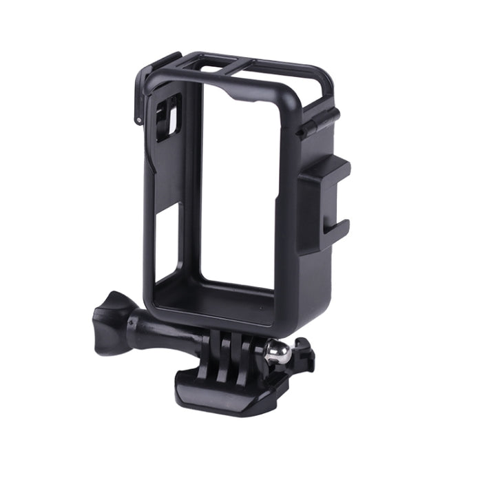 Für DJI Osmo Action 3, vertikaler Kunststoff-Schutzrahmenkäfig mit Cold Shoes, Kunststoff (schwarz)