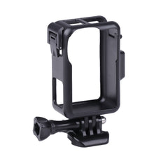 For DJI Osmo Action 3 Vertical Plastic Protective Frame Cage with Cold Shoes, Plastic (Black)