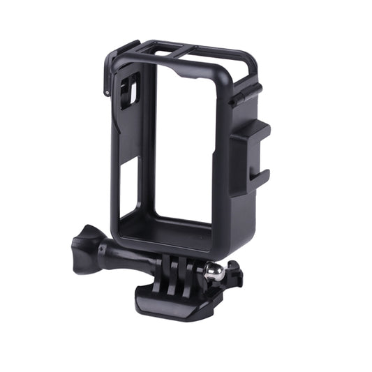 For DJI Osmo Action 3 Vertical Plastic Protective Frame Cage with Cold Shoes, Plastic (Black)