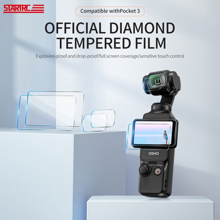Protector de lente de vidrio templado 2 en 1 + película de pantalla para DJI OSMO Pocket 3 STARTRC