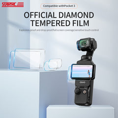 For DJI OSMO Pocket 3 STARTRC 2 in 1 Tempered Glass Lens Protector + Screen Film