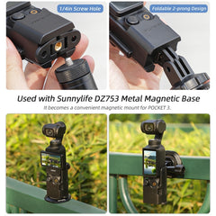 For DJI OSMO Pocket 3 Sunnylife Expansion Adapter Foldable Dual Hooks Adapter Protective Case Bracket, OP3-AD748