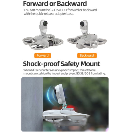 Für DJI Neo / Insta360 GO 3S / GO 3 Sunnylife Drone Erweiterungshalterung Action Kamerahalter Adapter, für DJI Neo / Insta360 GO 3S / GO 3