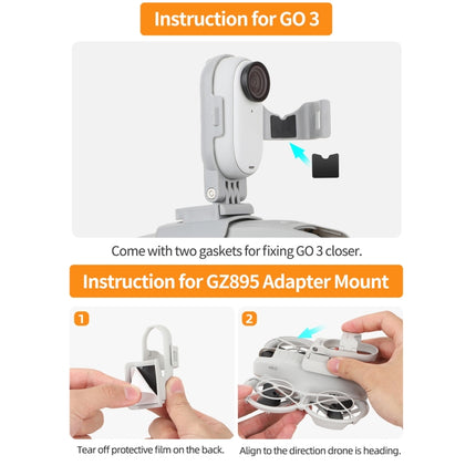 Für DJI Neo / Insta360 GO 3S / GO 3 Sunnylife Drone Erweiterungshalterung Action Kamerahalter Adapter, für DJI Neo / Insta360 GO 3S / GO 3