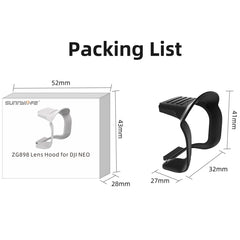 For DJI Neo Sunnylife Lens Hood Anti-glare Lens Cover Sunhood Gimbal Protective Cap, For DJI Neo (Black), For DJI Neo (Grey)