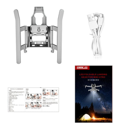 Für DJI Mini 4 Pro STARTRC LED-Licht Klappbares, erhöhtes Fahrwerk-Trainingsgestell, für DJI Mini 4 Pro LED-Licht