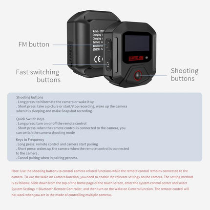 STARTRC GPS Bluetooth Remote Control For Insta360 X4 Series / Ace Pro Series / GO 3S Series