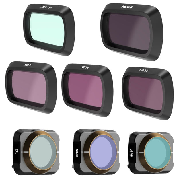 JSR Drone 8 in 1 UV+CPL+ND8+ND16+ND32+ND64+NIGHT+STAR Lens Filter for DJI MAVIC Air 2, 8 in 1 Filter