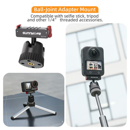 Sunnylife Magnetic Quick-Release Ball-Joint Adapter Mount 360 Rotatable Suction Cup Bracket For DJI Osmo 360 / Action 5 Pro / 4 / 3, For DJI Osmo 360 / Action 5 Pro / 4 / 3