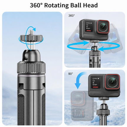 VT-12 Tabletop Tripod Telescopic 1/4 BallHead Selfie Stick for GoPro, Action Camera, VT-12