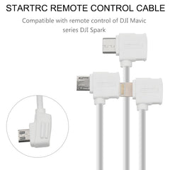 Cable de datos con conector de conversión micro USB a micro USB de 30 cm STARTRC para DJI Mavic Mini/Air, control remoto Shark, micro USB a micro USB de 30 cm