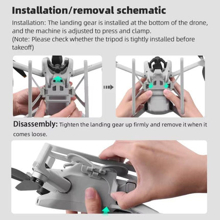 For DJI Mini 3 / 3 Pro BRDRC Folding Heightened Landing Gear Training Rack, For DJI Mini 3 / 3 Pro