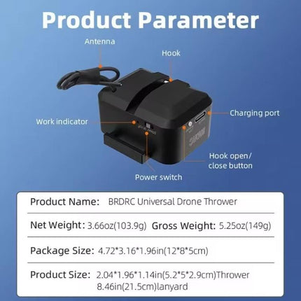 BRDRC Air-Dropping System Drone Thrower Parabolic For DJI Mini 4 Pro / 3 Pro / Air 3 / Mavic 3 / 3 Pro