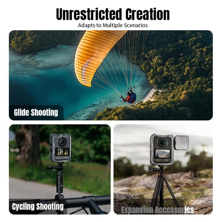For DJI Osmo 360 STARTRC Metal Cage Frame with Cold Shoe