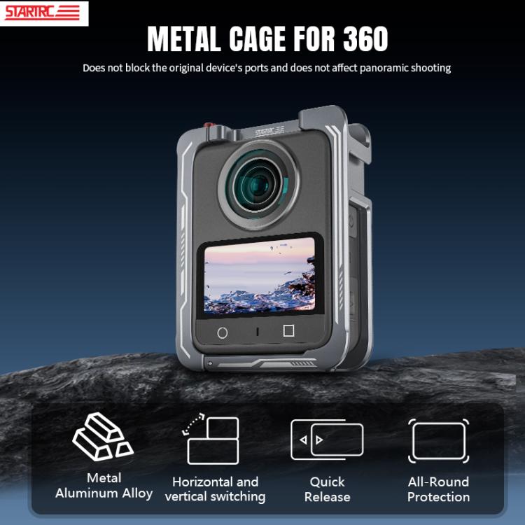 For DJI Osmo 360 STARTRC Metal Cage Frame with Cold Shoe