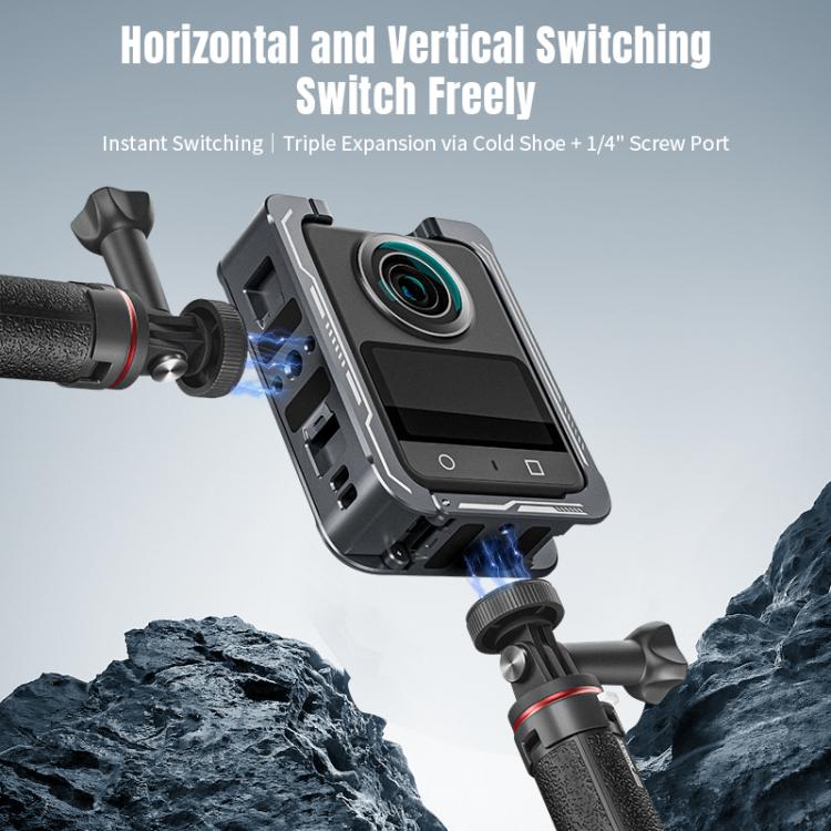 For DJI Osmo 360 STARTRC Metal Cage Frame with Cold Shoe