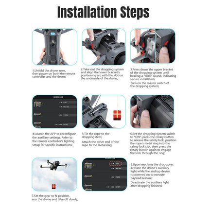 For DJI Mavic 4 Pro STARTRC Air-Dropping System Thrower Parabolic with Expansion Bracket