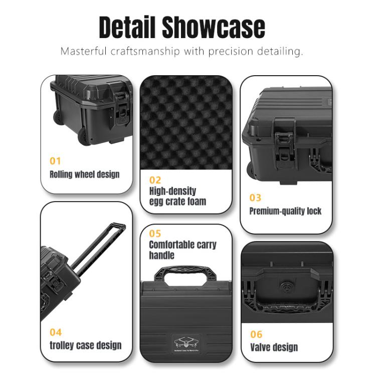 Portable Box Sealed Waterproof Trolley Suitcase For DJI Mavic 4 Pro / Mavic 3 / Air 3