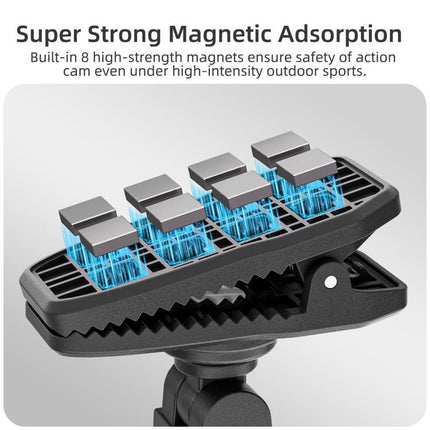 For DJI Osmo Pocket 4 / 3 Sunnylife Magnetic Quick-Release Adjustable Backpack Clip Action Camera Clamp Vertical-Horizontal Mount, For DJI Osmo Pocket 4 / 3 Vertical-Horizontal Mount