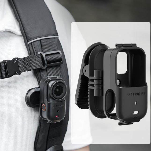 For DJI Osmo Nano Sunnylife Backpack Clip Action Camera Clamp 360 Rotation Vertical-Horizontal Mount 90 Tilt Upgraded Backpack Clip