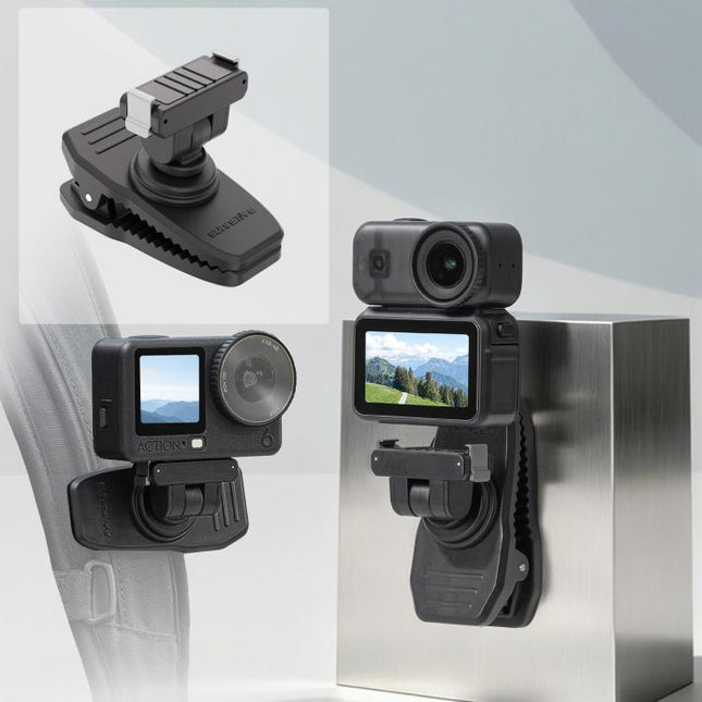 Sunnylife Magnetic Quick-Release Backpack Clip Adjustable Action Camera Clamp Vertical-Horizontal Mount for DJI Osmo Nano / Action 6, MJ-172 For DJI Osmo Nano / Action 6