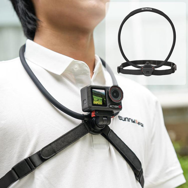 Sunnylife Magnetic POV Neck Mount Hand Free Video Vlog Neck Adjustable Selfie Holder with Body Strap For DJI Osmo 360 / Action 5 Pro / 4 / 3 / 2, For DJI Osmo 360 / Action 5 Pro / 4 / 3 / 2