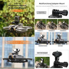 For DJI Avata 2 Sunnylife Action Camera Holder Mount Drone Light Bracket, For DJI Avata 2