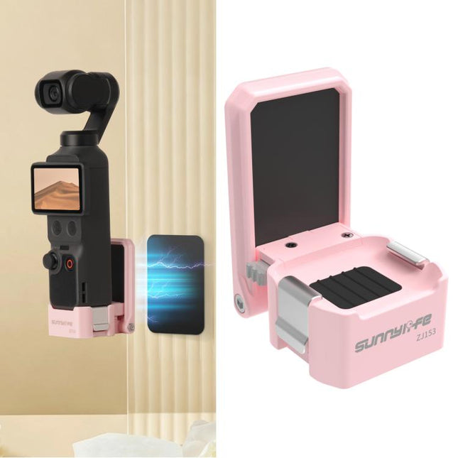 For DJI Osmo Pocket 4 / 3 Sunnylife Quick-Release Magnetic Mount Tabletop Base Plastic Bracket Angles Adjustable Stand, OP4-ZJ153