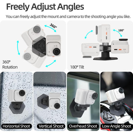 For Insta360 GO Ultra Sunnylife Magnetic Flexible Adhesive Helmet Mount Base Quick-Release Action Camera Holder, For Insta360 GO Ultra