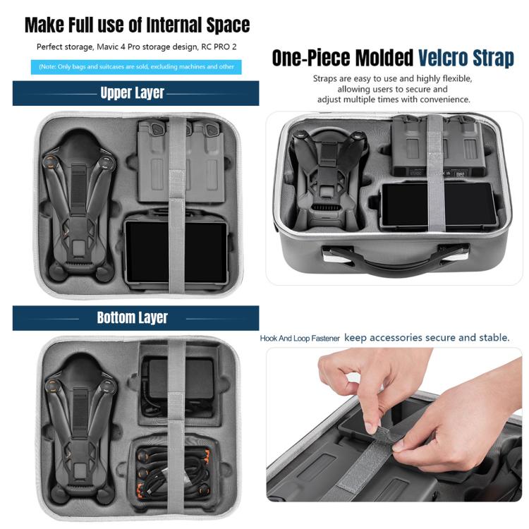 For DJI Mavic 4 Pro / RC Pro 2 STARTRC All-rounder Shoulder PU Storage Bag Handbag