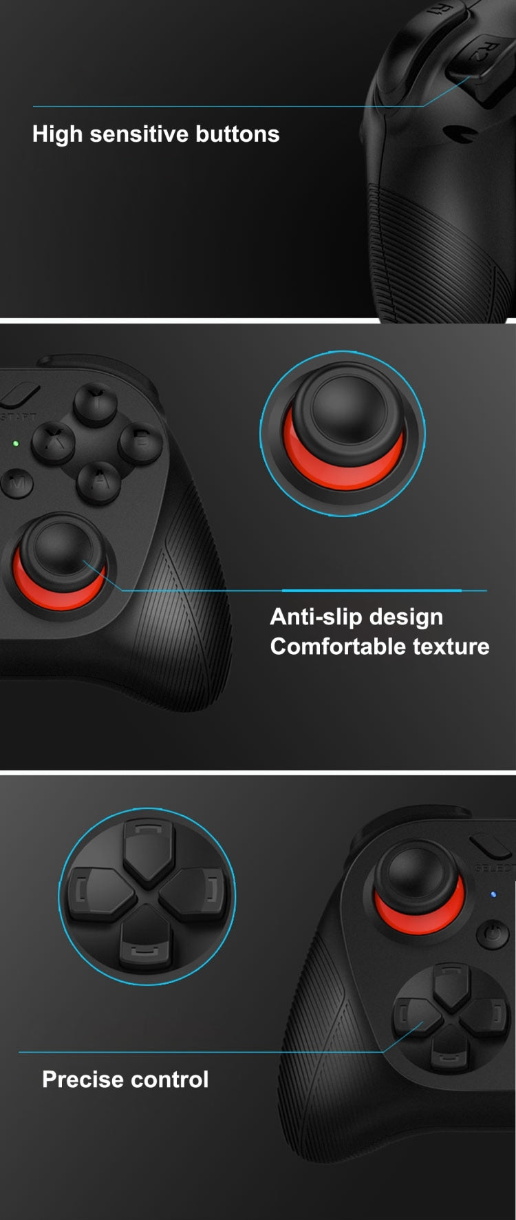 MOCUTE-050 Wireless Bluetooth Remote Controller / Mini Gamepad Controller / Music Player Controller for Android / iOS Cell Phone / Tablet