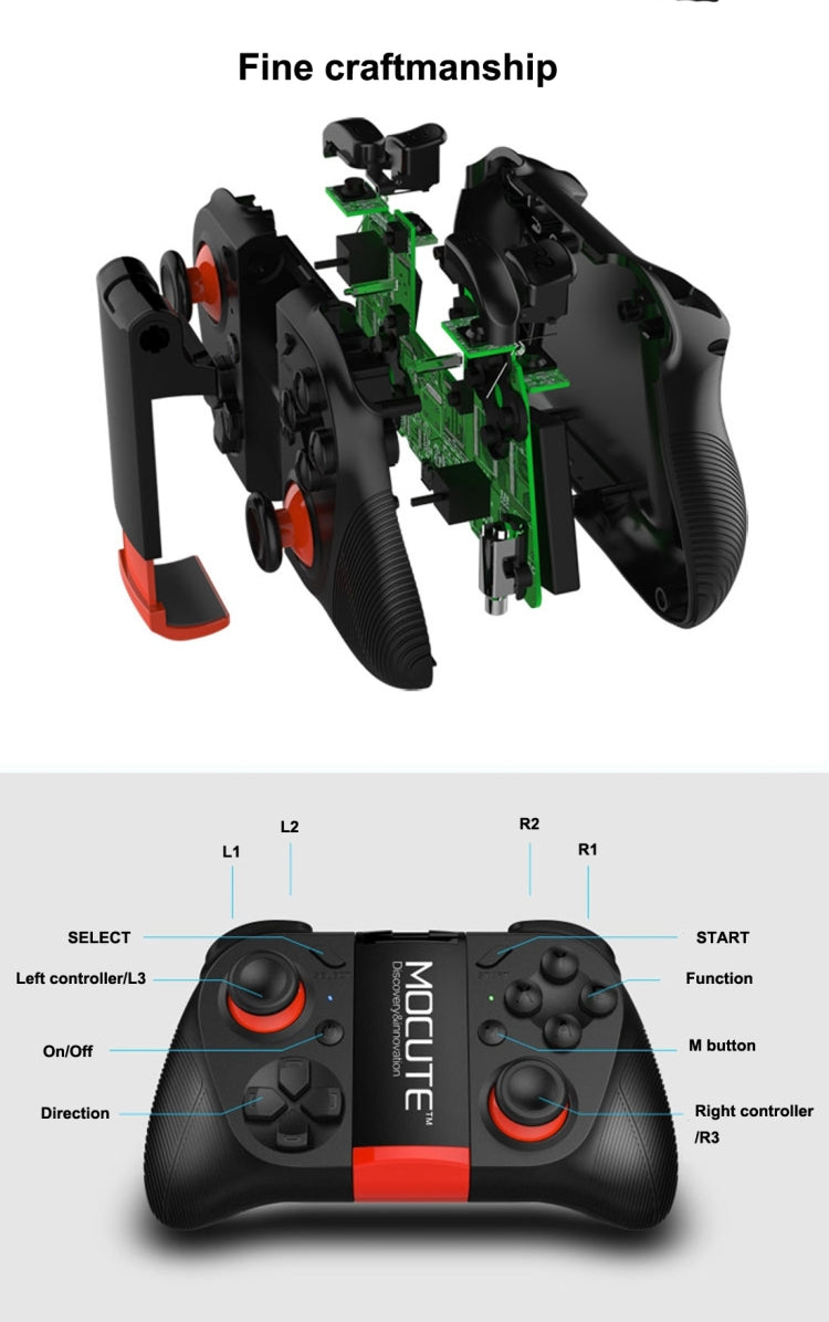 MOCUTE-050 Wireless Bluetooth Remote Controller / Mini Gamepad Controller / Music Player Controller for Android / iOS Cell Phone / Tablet