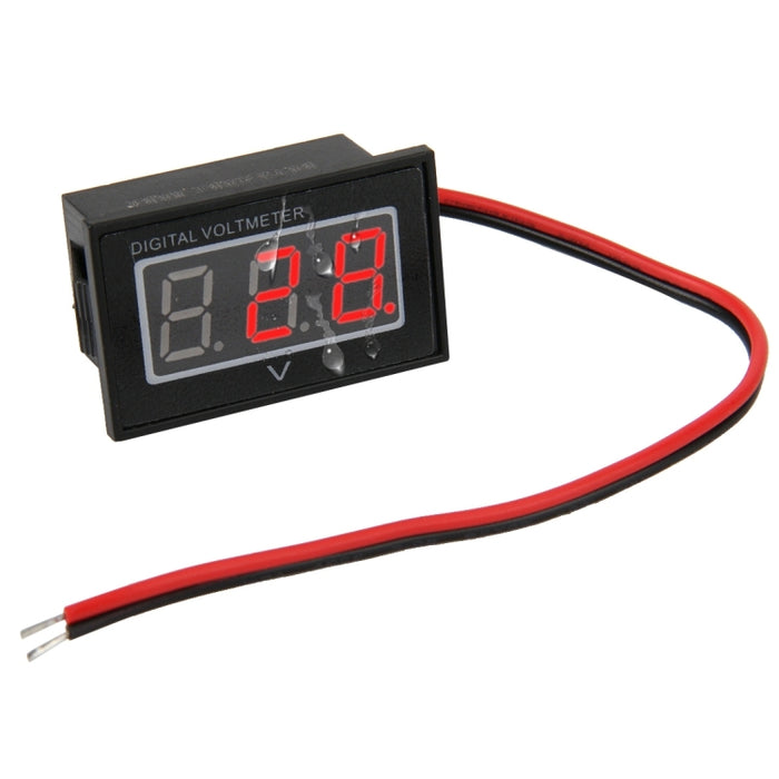 V40D 2 Drähte, Rotlichtanzeige, Mini-wasserdichtes IPX4-Digitalspannungsmessgerät, Messspannung: DC 2,5-30 V, DT0002G, DT0002L, DT0002R
