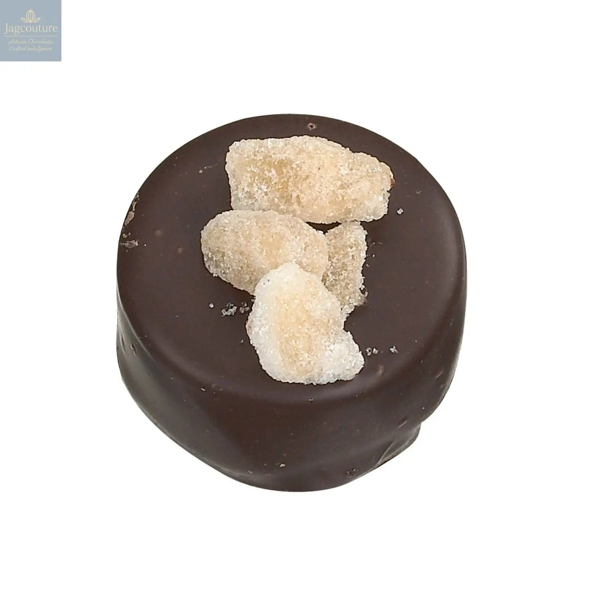 Dark ginger - dark chocolate with ginger ganache and crystallised ginger decoration 13.9g