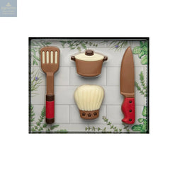 Decorated hollow milk chocolate cooking gift set - 195mm