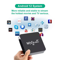 MXQ Pro 5G Reproductor multimedia Full HD de 1280 x 720, 1 GB + 8 GB, placa RK30, Android 7.1 TV Box de cuatro núcleos con control remoto