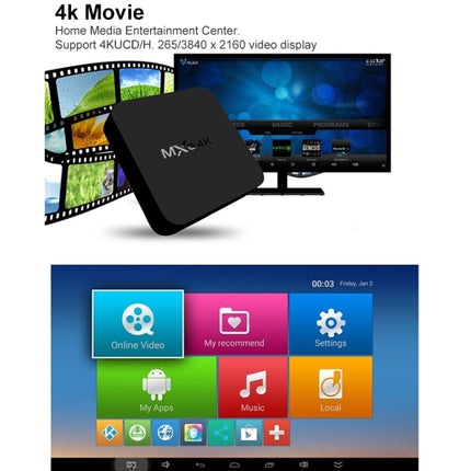 MXQ Pro 5G 1280 x 720 Full HD Media Player 1 GB + 8 GB RK30Board Quad Core Android 7.1 TV-Box mit Fernbedienung