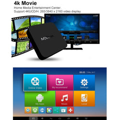 MXQ Pro 5G Reproductor multimedia Full HD de 1280 x 720, 1 GB + 8 GB, placa RK30, Android 7.1 TV Box de cuatro núcleos con control remoto