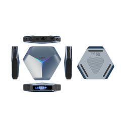 A95X F4 8K UHD Smart TV BOX Android 10.0 Media Player wtih Remote Control, Amlogic S905X4 Quad Core Cortex-A55 up to 2.0GHz, RAM: 2GB, ROM: 16GB, 2.4GHz/5GHz WiFi, Bluetooth, EU Plug(Metallic Blue), 2GB+16GB