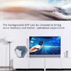 A95X F4 8K UHD Smart TV BOX Android 10.0 Media Player wtih Remote Control, Amlogic S905X4 Quad Core Cortex-A55 up to 2.0GHz, RAM: 2GB, ROM: 16GB, 2.4GHz/5GHz WiFi, Bluetooth, EU Plug(Metallic Blue), 2GB+16GB