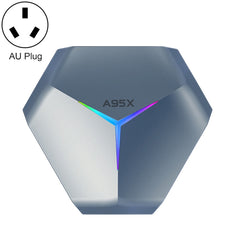 A95X F4 8K UHD Smart TV BOX Android 10.0 Media Player with Remote Control, Amlogic S905X4 Quad Core Cortex-A55 up to 2.0GHz, RAM: 4GB, ROM: 128GB, 2.4GHz/5GHz WiFi, Bluetooth, EU Plug(Metallic Blue), 4GB+128GB